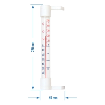 Termometr zewnętrzny (-50C do +50C) 23cm mix