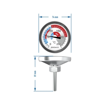 Termometr do wędzarni i BBQ (0C do +250C) 5,7cm