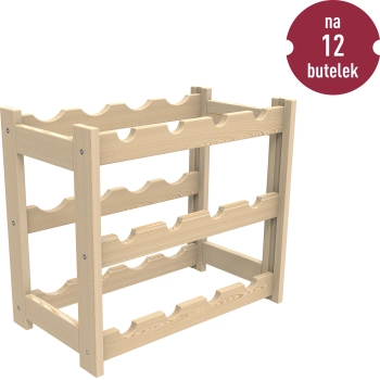 Regał drewniany na wino - 12 butelek