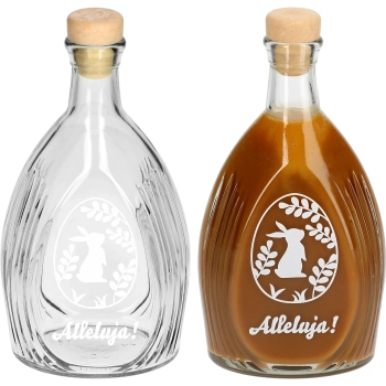 Butelka 500ml z korkiem, nadruk JAJKO