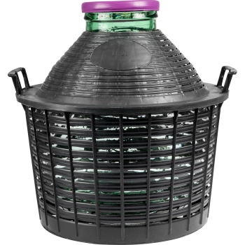 Balon do wina 20 L z szeroką szyjką w koszu plast.