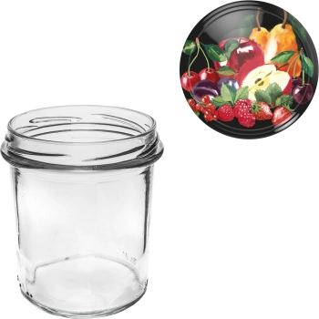 Słoik 350 ml z zakrętką kolorową - 6 szt.