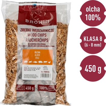 Zrębki do wędzenia/grillowania, olcha, 450 g, kl. 8