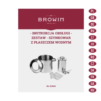 Zestaw z płaszczem wodnym-szynkowar 1,5 kg + garnek