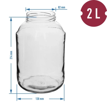 Słoik TO 2 L, fi 82/6 z zakrętką kolorową + szczypce