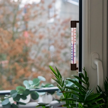 Termometr zewnętrzny brązowy (-50C do +50C) 18cm