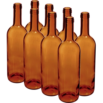 Butelka na wino 0,75 L brązowa - zgrzewka 8szt.