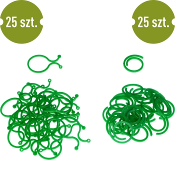 Zapinki plastikowe do spinania roślin, mix 50 szt.