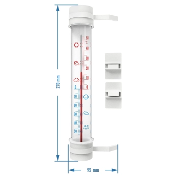 Termometr zewnętrzny (-50C do +50C) 23cm mix, polska produkcja
