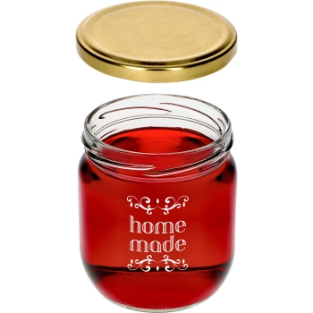 Słoik Twist-off 425 ml z nadrukiem „Home Made” i zakrętką, 3 szt.