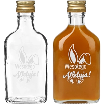 Butelka 200ml z zakrętką, nadruk USZY KRÓLIKA 6szt