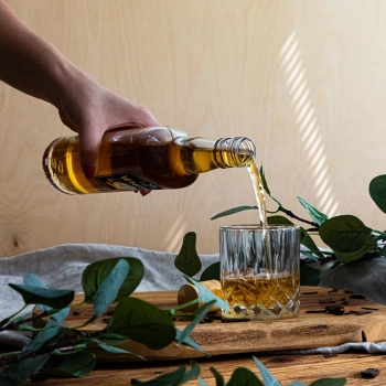 Butelka 0,5 L z zakrętką i nadrukiem 2- kolorowym Whisky - 4 szt.
