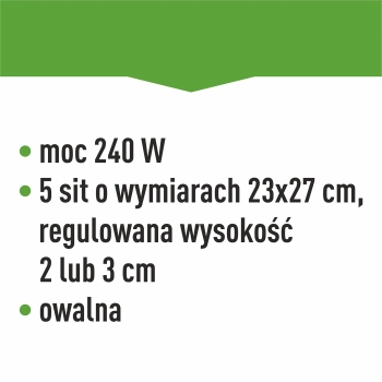 Suszarka do grzybów, owoców, warzyw i ziół z regulacją temp, 240W, transparentna