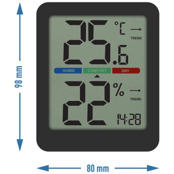 Termometr elektroniczny pokojowy, czarny