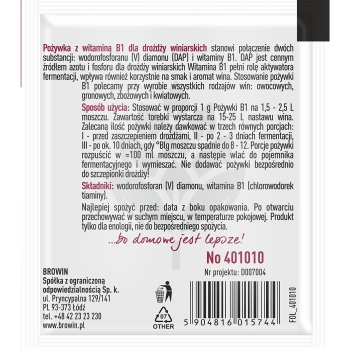 Pożywka do wina z witaminą B1, 10g