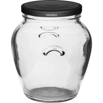Słoik Amfora 580 ml (fi 82) z zakrętką czarną 6 szt.