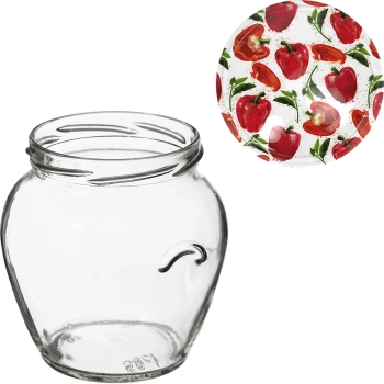 Słoik TO Amfora 580 ml z zakrętką kolorową fi82/6-6szt.