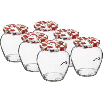 Słoik TO Amfora 580 ml z zakrętką kolorową fi82/6-6szt.