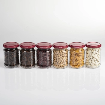 Słoik 250 ml fi66/4 zakrętka bordo - 6 szt.