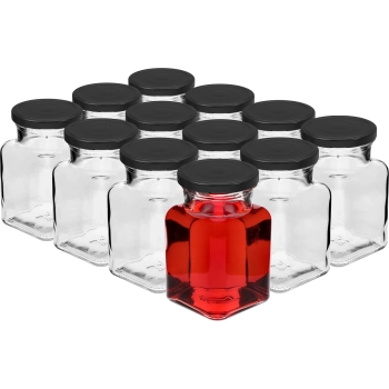 Zestaw 12 x słoik 150 ml + 30 etykiet do oznaczania przypraw