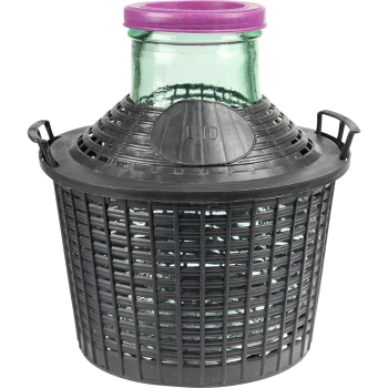 Balon do wina 10 L z szeroką szyjką w koszu plast.