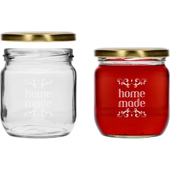Słoik Twist-off 425 ml z nadrukiem „Home Made” i zakrętką, 3 szt.