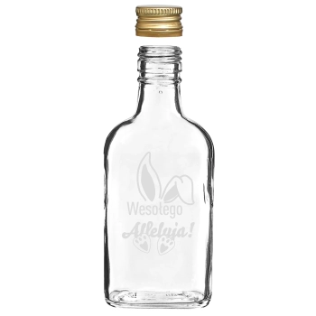 Butelka 200ml z zakrętką, nadruk USZY KRÓLIKA 6szt