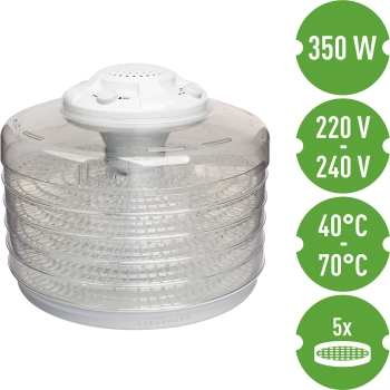 Suszarka do grzybów, owoców, warzyw i ziół, 350 W, z regulacją temperatury