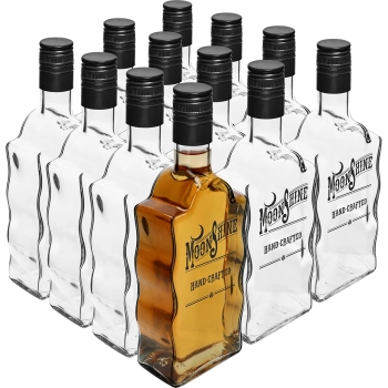 Butelka Klasztorna 0,5L z zakrętką i nadrukiem Moonshine -12szt.