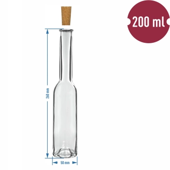 Butelka na nalewkę 200 ml 6 szt.+ 6 korków 23/18