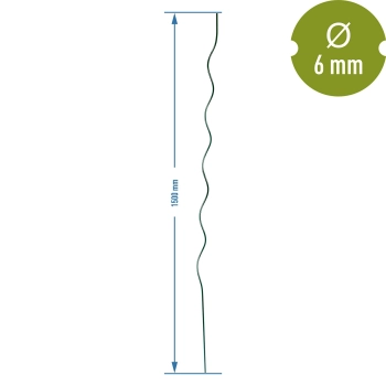 Tyczka stalowa spiralna 1,50m x 6mm