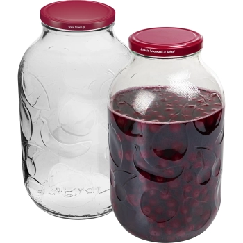 Słoik 5 L z ornamentem zakrętka bordo fi 100