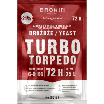 Drożdże gorzelnicze Turbo Torpedo 72h 21% - 120 g