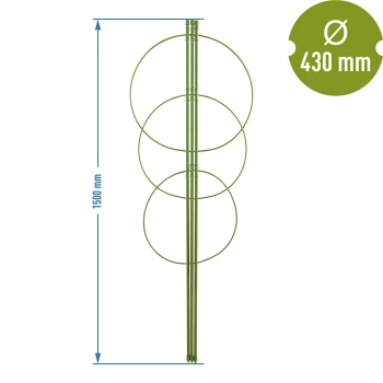 Podpora pierścieniowa do roślin 3 pierścienie 1,5m