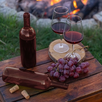 Butelka na wino 0,75 L brązowa - zgrzewka 8szt.