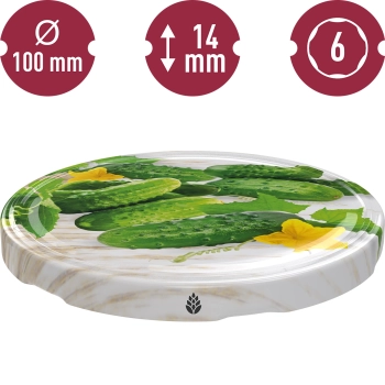 Zakrętka fi100 ogórki mix - 10szt.
