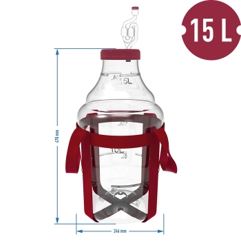 Balon do wina lekki, nietłukący, z szelkami, 15 L