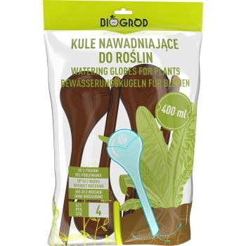 Kule nawadniające do roślin, bursztynowe przezroczyste, 400 ml, 4 szt.