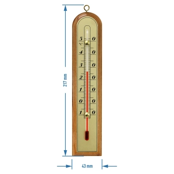Termometr pokojowy ze złotą skalą (-10C do +50C) 22cm, mix