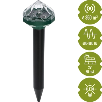 Solarny odstraszacz kretów z lampą LED