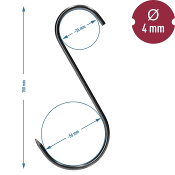 Haki do wędzenia S - 150 mm, fi 4 mm, 5 szt.