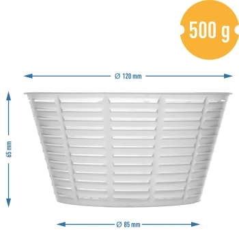Forma serowarska do ricotty Ø 12 x 6,5 cm na 500 g