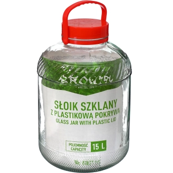 Słoik 15 L z plastikową pokrywą