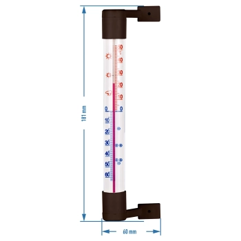 Termometr zewnętrzny brązowy (-50C do +50C) 18cm