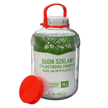 Słoik 10 L z plastikową pokrywą