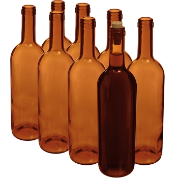 Butelka na wino 0,75 L brązowa - zgrzewka 8szt.