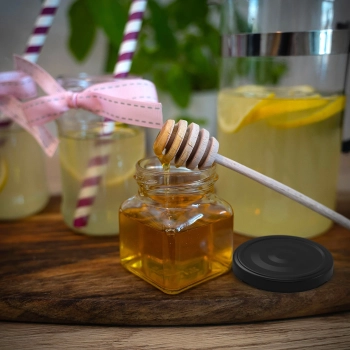 Słoik twist off 120 ml - Cztery kąty fi 53 z czarną zakrętką, 6szt