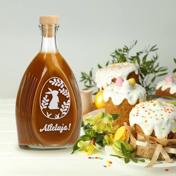 Butelka 500ml z korkiem, nadruk JAJKO