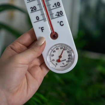 Termometr uniwersalny biały z higrometrem (-20C do +50C) 25cm
