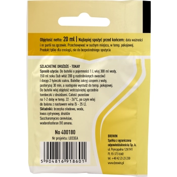 Drożdże winiarskie Tokay, 20 ml